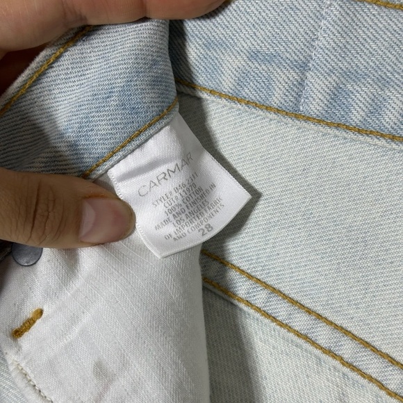 Carmar Los Angeles Star Studded Distressed Denim Mini Skirt Size 28 - Picture 10 of 10